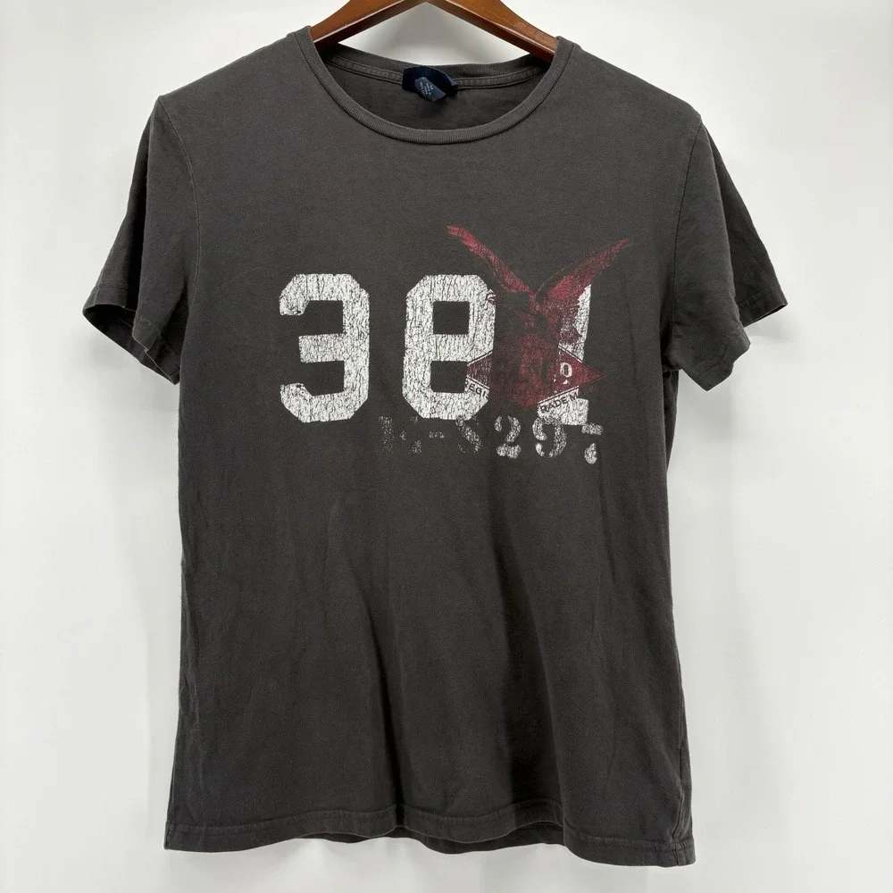 Polo By Ralph Lauren Graphic Print T-Shirt Size Medium Brown